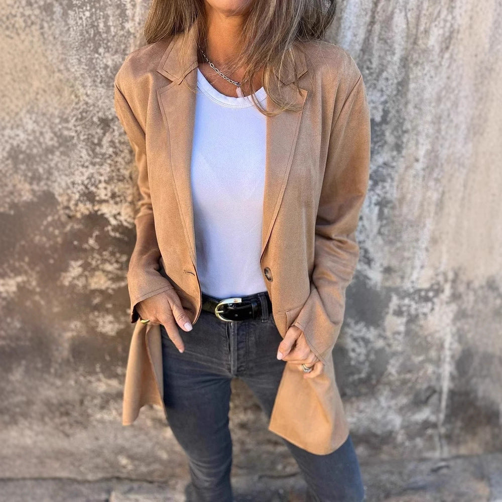 Damen modische und taillierte Longjacke EB