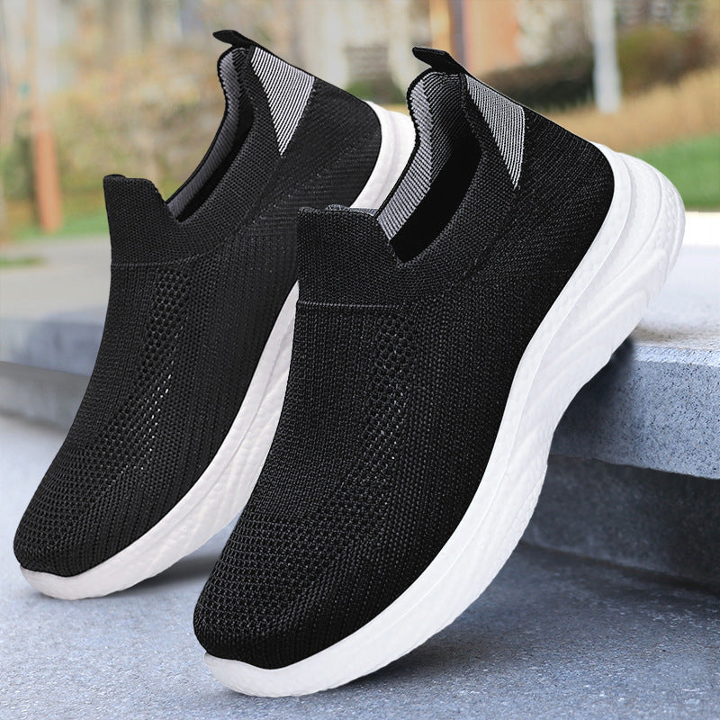 Damen Sportliche Slip-On Sneakers mit atmungsaktivem Mesh-Obermaterial EB