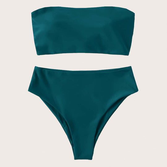 Damen Bandeau-Bikini mit hoher Taille EB