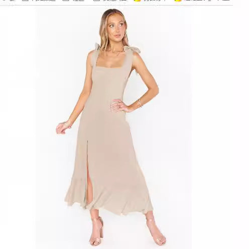 Damen Sommerliches Maxikleid mit eleganter Schleifenverzierung EB