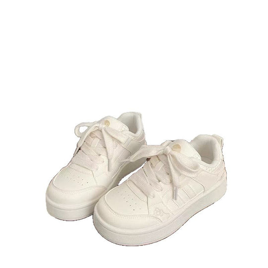 Damen Plattform Sneakers mit atmungsaktiver Obermaterialkombination und modischem Schnürdesign EB