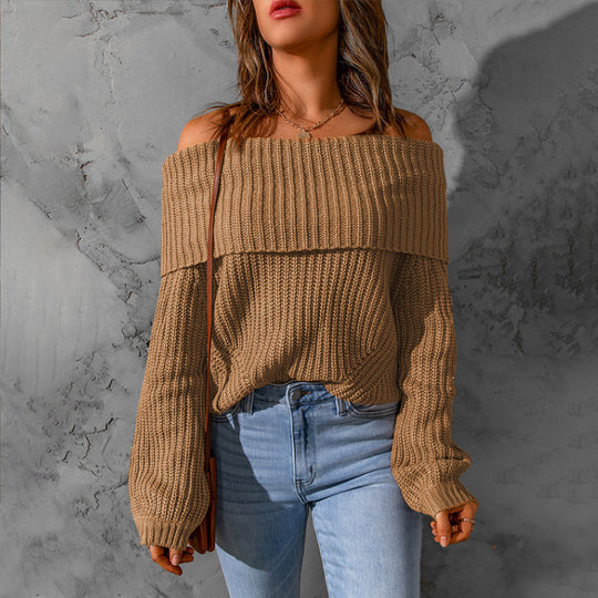 Damen Off-Shoulder Strickpullover EB