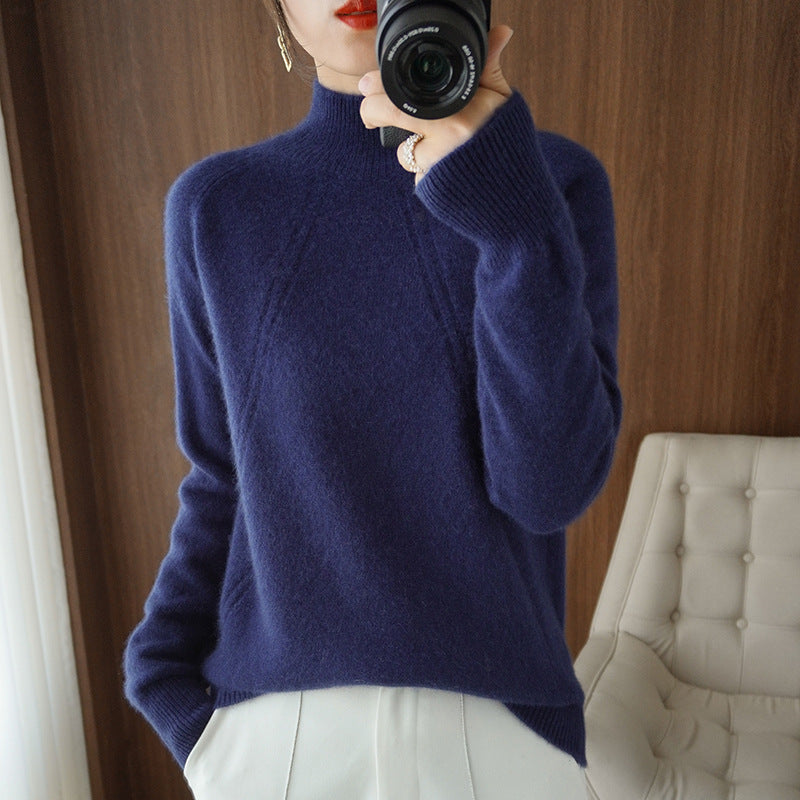 Damen kuscheliger Rollkragenpullover aus feinem Material mit lässigem Schnitt EB
