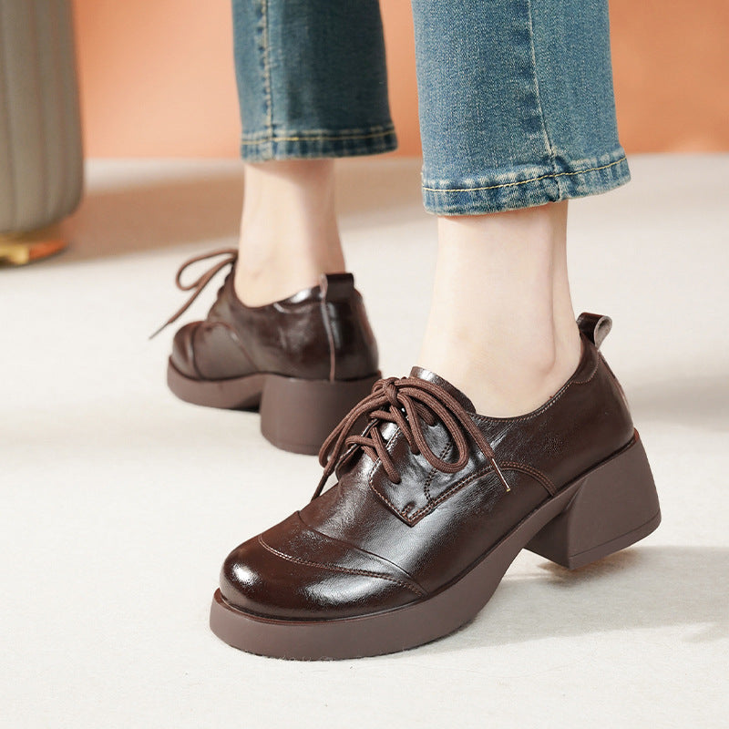 Damen Schnürschuhe mit komfortablem Blockabsatz und eleganter Optik EB