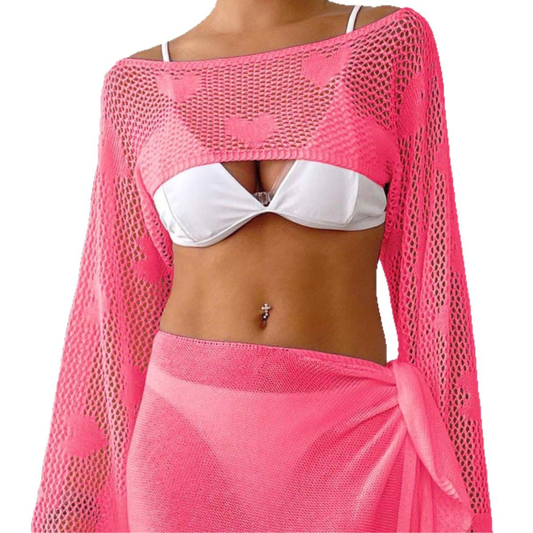 Damen Offene Netz-Strandjacke EB