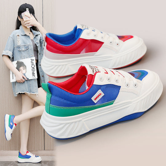 Damen Sportliche Sneaker mit atmungsaktiver Mesh-Oberfläche und farbenfrohem Design EB