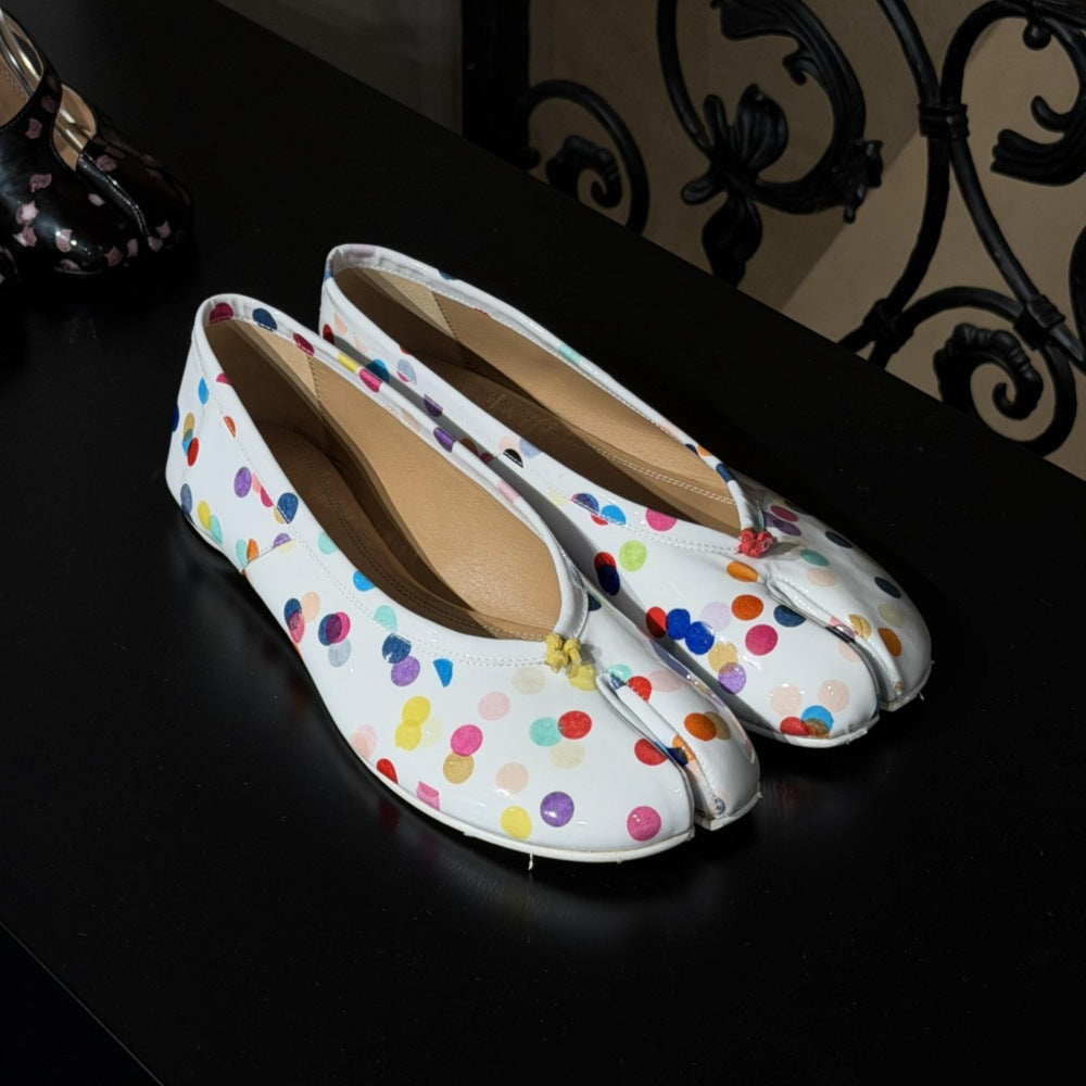 Damen Ballerinas mit verspielt buntem Punktedesign EB