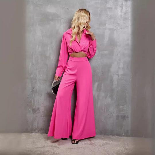 Damen Set mit cropped Bluse und weiter Hose EB