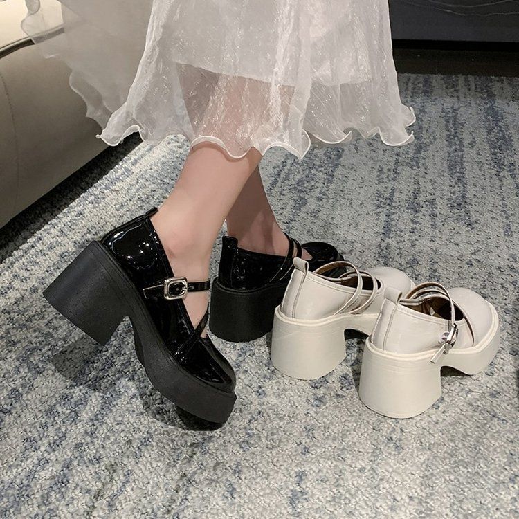 Damen Elegante Plateau-Pumps mit verstellbaren Riemchen EB