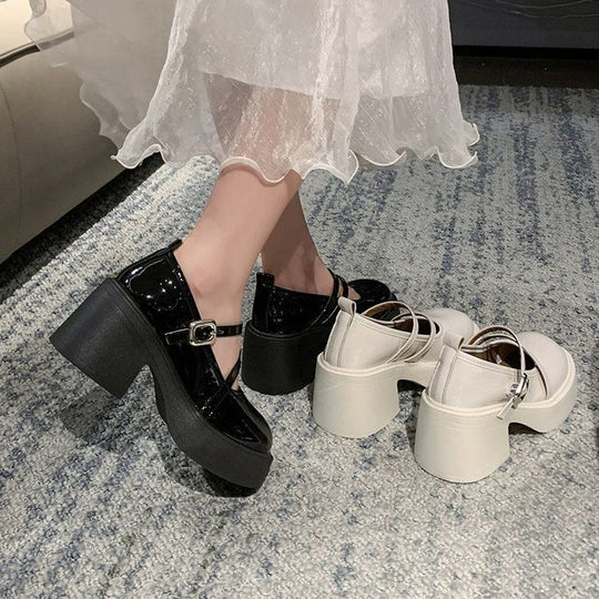Damen Elegante Plateau-Pumps mit verstellbaren Riemchen EB