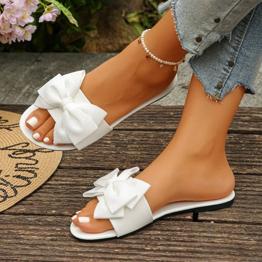 Damen Riemensandalen mit großem Schleifendetail EB