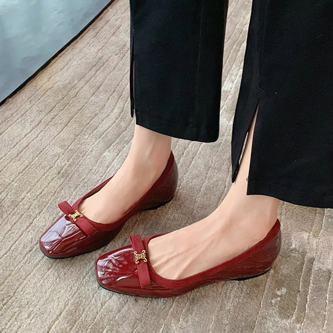 Damen elegante Ballerinas mit modischer Schleifenverzierung EB