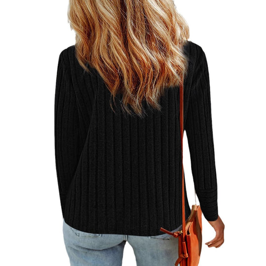 Damen Feinstrickpullover mit eleganter Rippenstruktur und Knopfdetails EB