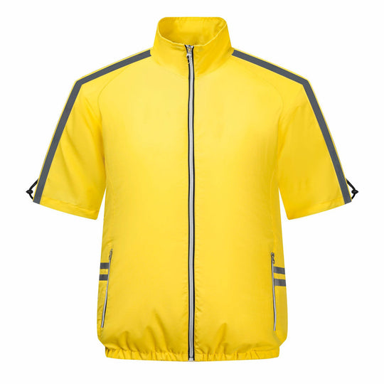Damen nan kurzärmelige Warnschutzweste mit durchgehendem Reißverschluss und reflektierenden Einsätzen EB