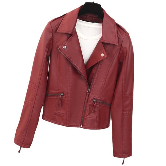 Damen Bikerjacke mit asymmetrischem Reißverschluss und dekorativen Nieten EB