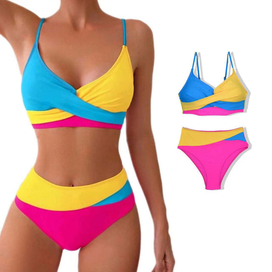 Damen Bunt gemusterter Sport-Bikini EB
