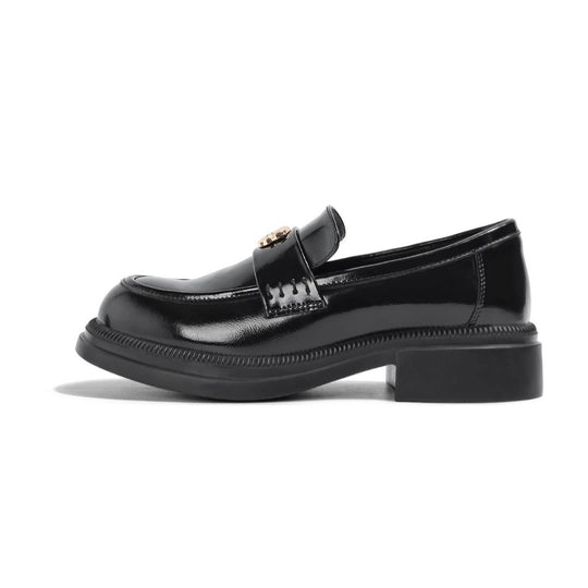 Damen elegante Loafer mit modischer Metall-Applikation und bequemer Sohle EB