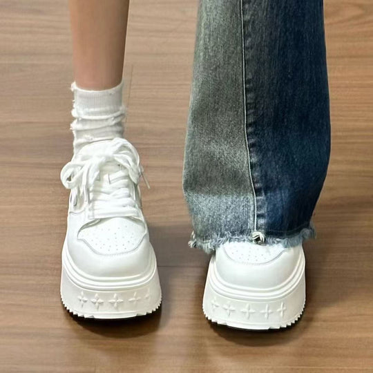 Damen Plattform Sneakers mit modischer Textur und dämpfender Sohle EB