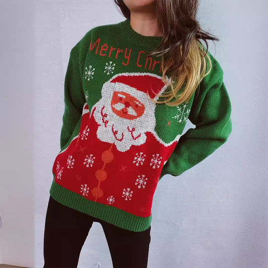 Damen Weihnachts-Pullover mit festlichem Design und hochwertigem Strick EB