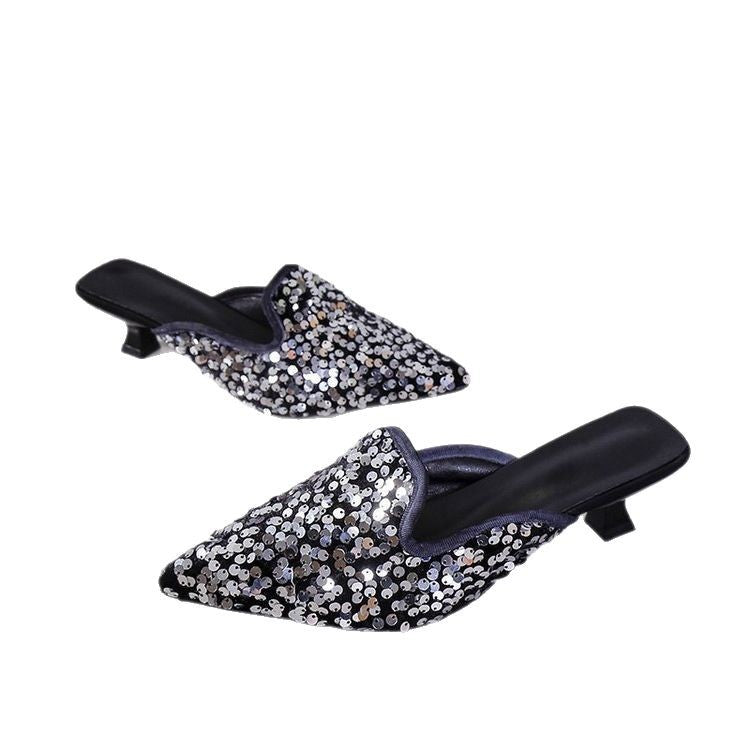 Damen Glamouröse Pumps mit funkelnden Strass-Applikationen EB