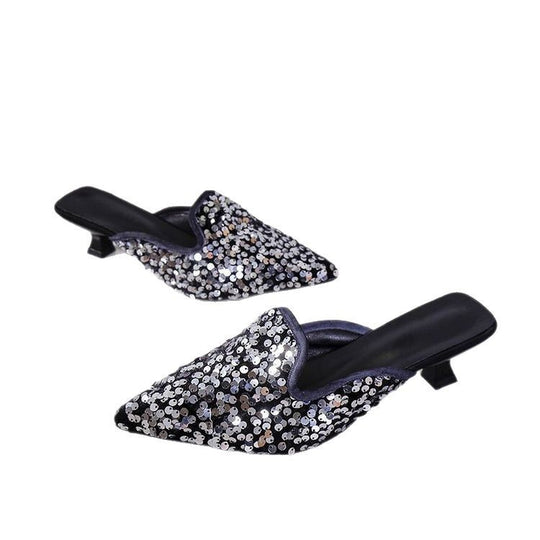 Damen Glamouröse Pumps mit funkelnden Strass-Applikationen EB