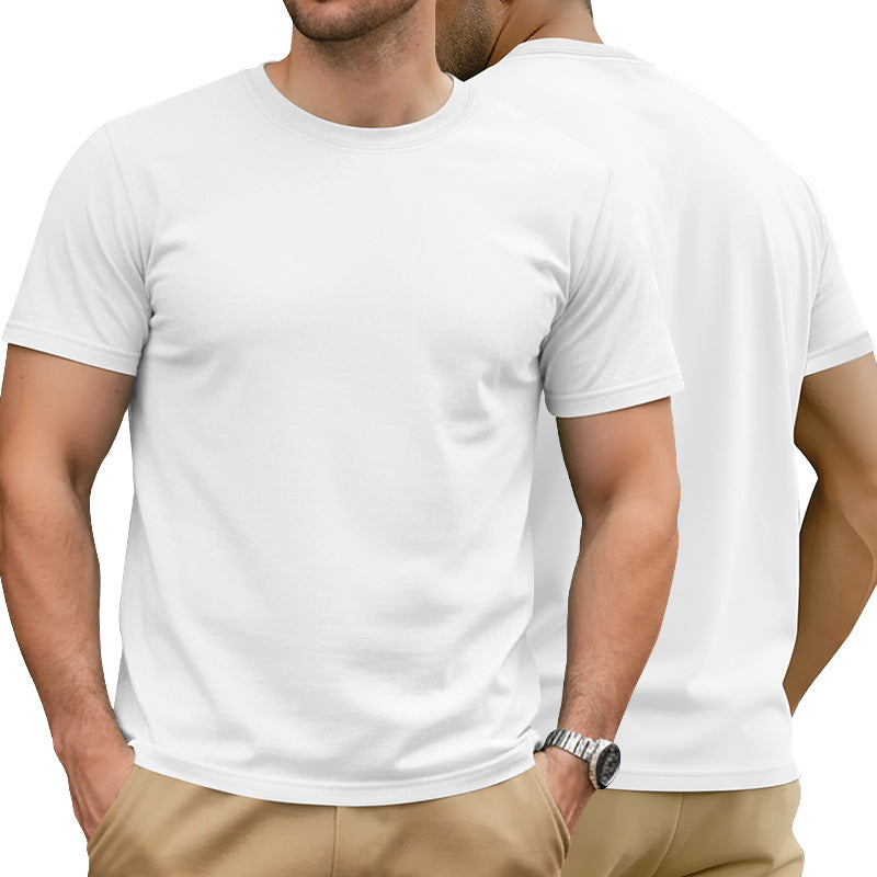 Herren nan Basic Kurzarm-T-Shirt aus hochwertigem Baumwollmix mit Rundhalsausschnitt, flachen Nähten und Regular Fit EB