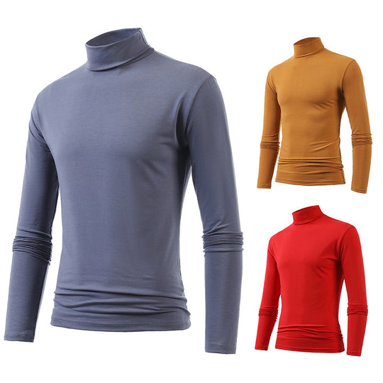 Herren nan schlankes Rollkragen-Langarmshirt aus feinem Baumwoll-Stretch Slim Fit EB