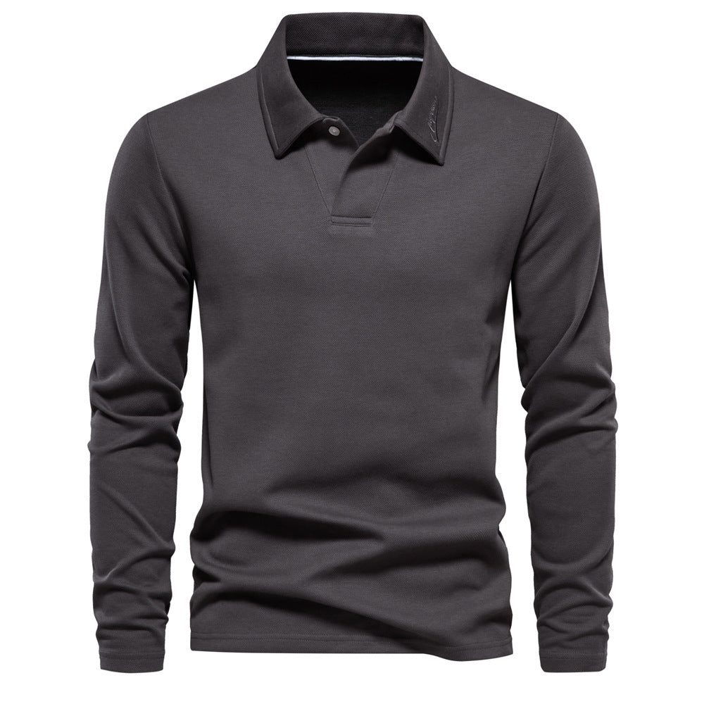 Herren langärmliges Polo-Shirt mit eleganter Knopfleiste und sportlichem Schnitt EB