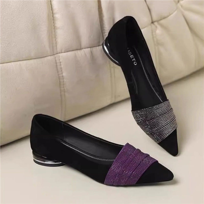 Damen elegante spitze Slipper mit funkelnder Strassverzierung EB