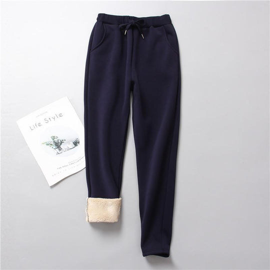Damen nan gefütterte Therm-Jogginghose mit Kordelzug, seitlichen Eingrifftaschen und schmalem Bein EB