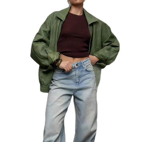 Damen Trendige Oversized-Jacke mit lässigem Schnitt und voluminösen Ärmeln EB