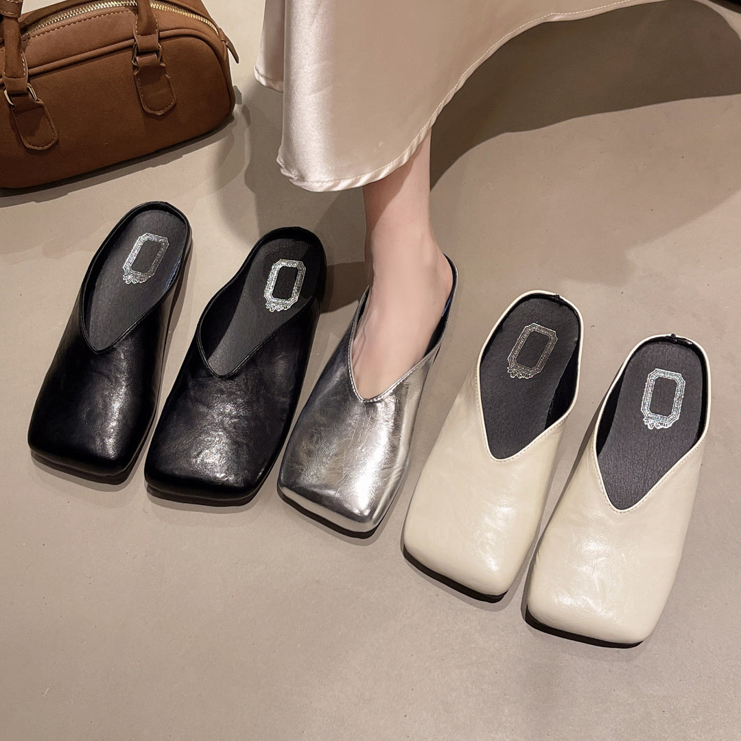 Damen Mules mit modischer metallic Oberfläche und ergonomischer Fußbettung EB
