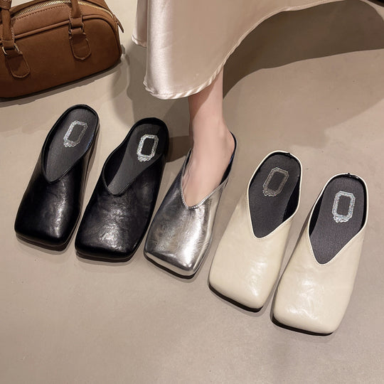 Damen Mules mit modischer metallic Oberfläche und ergonomischer Fußbettung EB