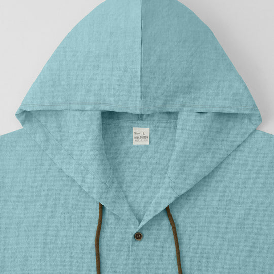 Herren lässiges Hemd mit Kapuze und Knopfdetails EB