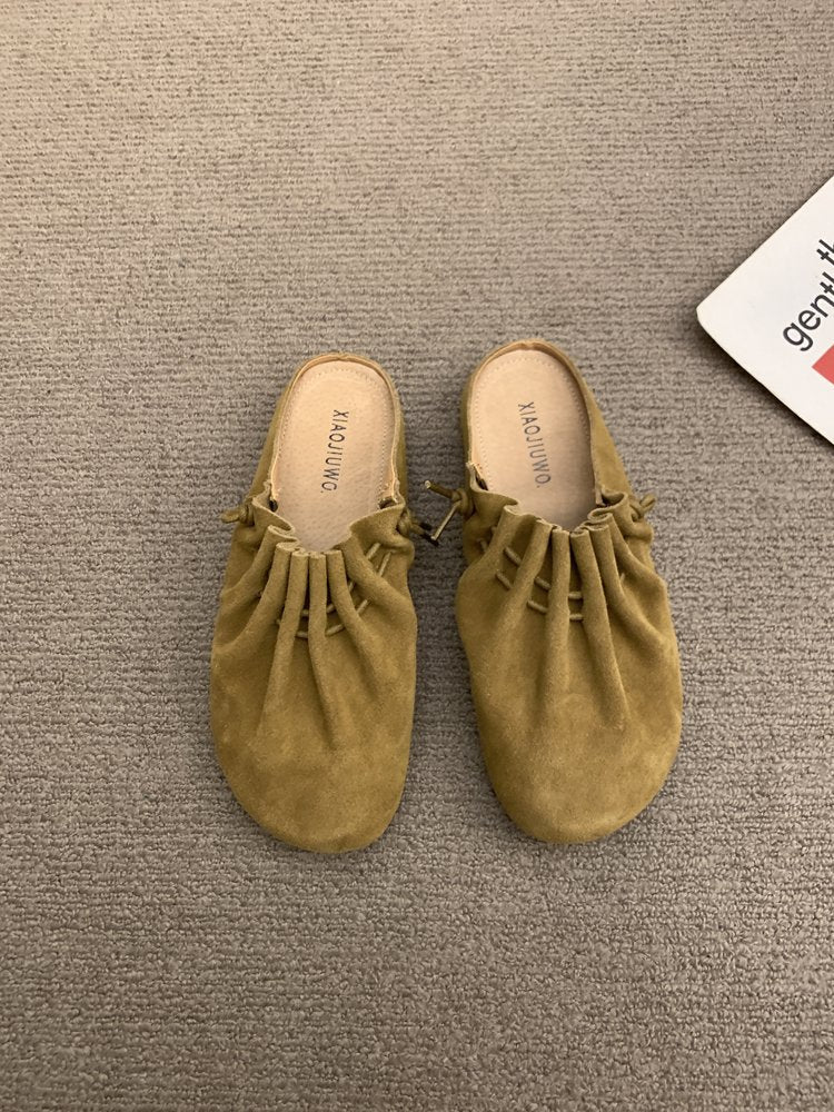 Damen elegante Mokassins mit dekorativem Riemchen-Wickeldesign EB