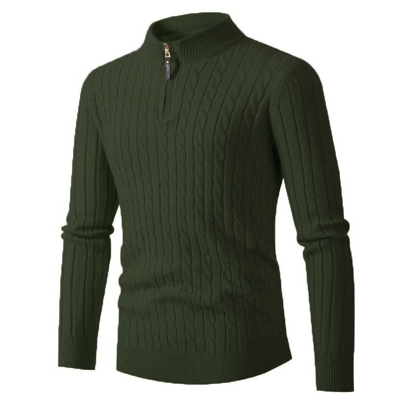Herren eleganter Rollkragenpullover mit strukturiertem Zopfmuster EB