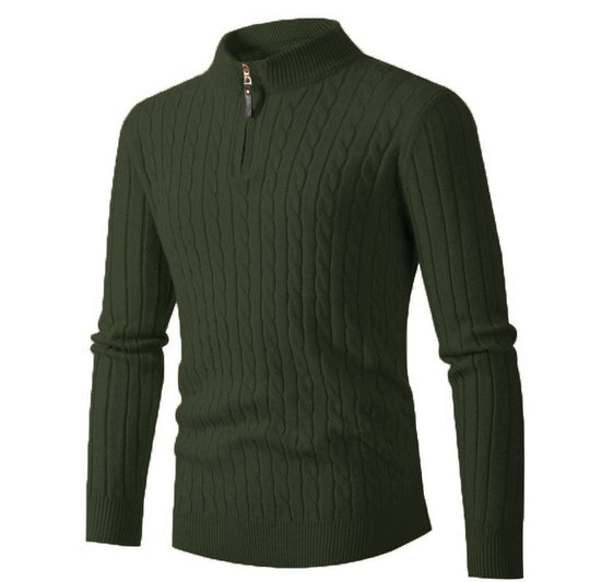 Herren eleganter Rollkragenpullover mit strukturiertem Zopfmuster EB