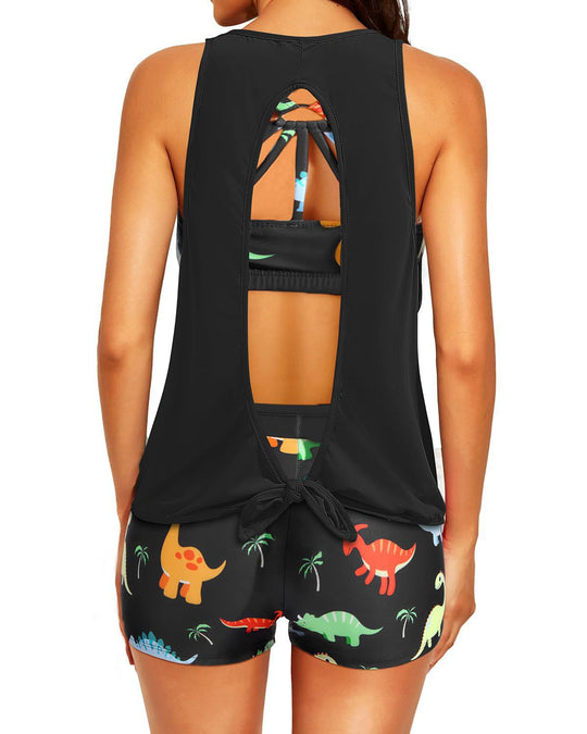 Damen Sportliches Tankini-Oberteil mit elegantem Rückenausschnitt EB