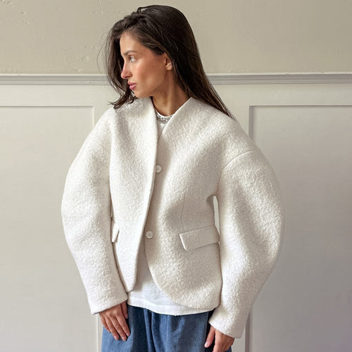 Damen Elegante und oversized Blazerjacke EB