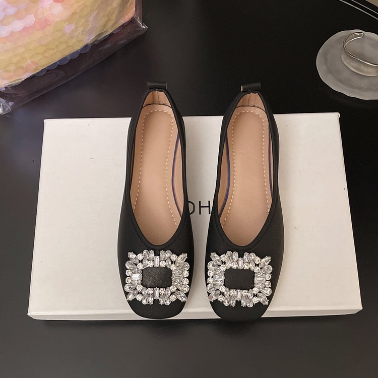 Damen modische Ballerinas mit glamourösem Schmuckdetail EB