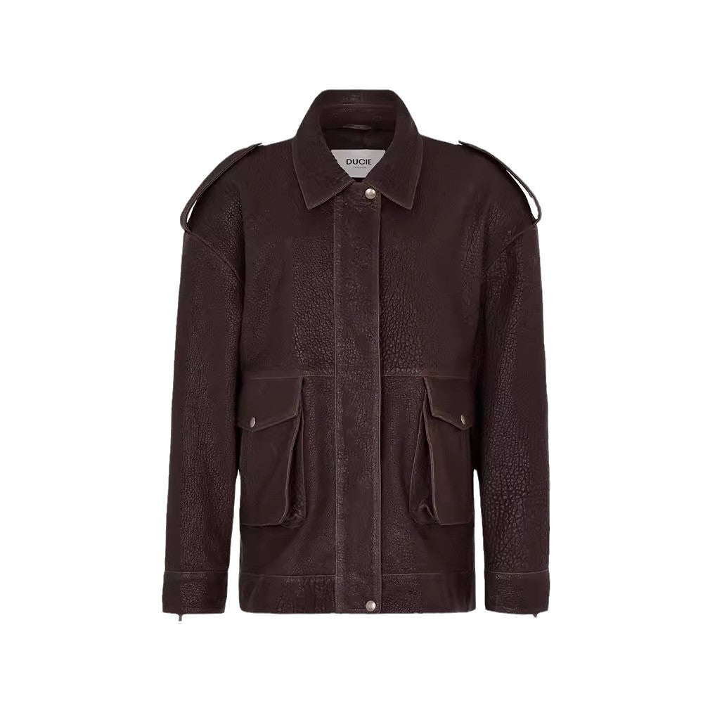 Damen Oversized jacke im robusten Design mit praktischen Taschen EB