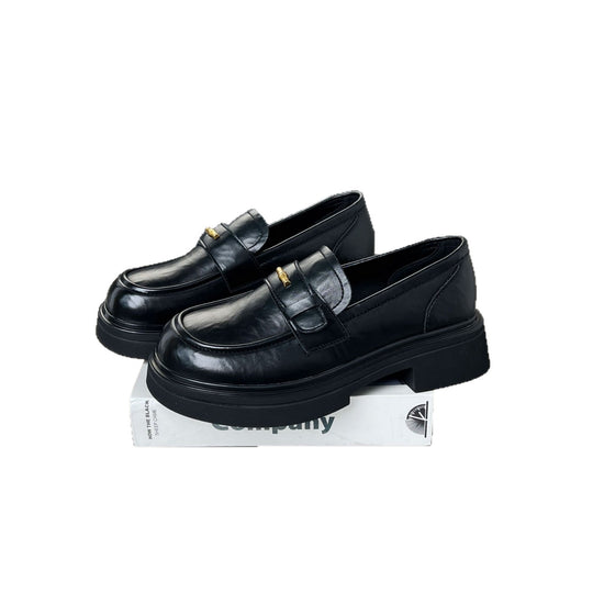 Damen Bequeme Loafers mit klobiger Sohle und eleganter Schnalle EB