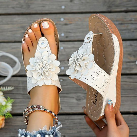 Damen Bequeme und modische Blumensandalen EB