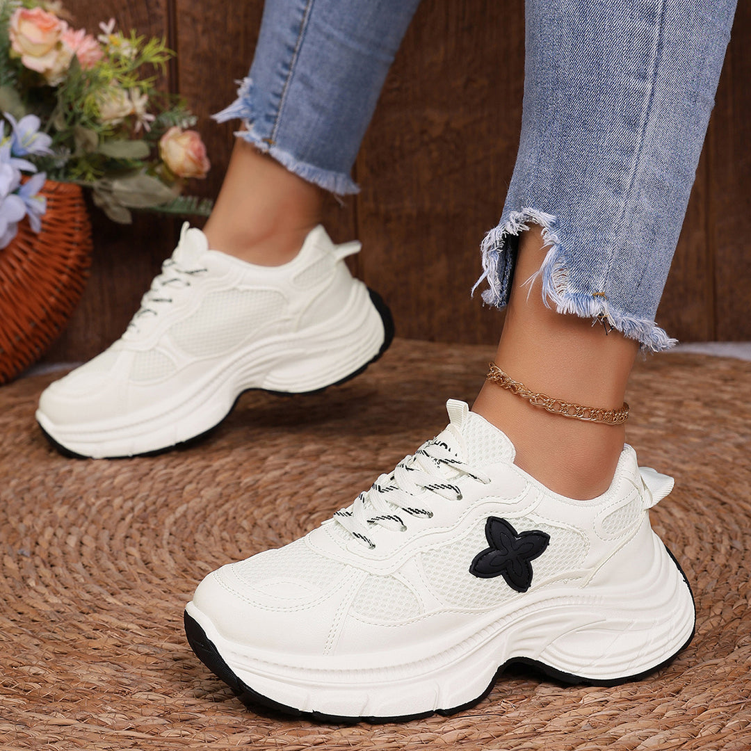 Damen Sportliche Sneakers mit atmungsaktivem Obermaterial und rutschfester Laufsohle EB