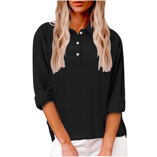 Damen Strickbluse mit Knopfdetail und lässigem Schnitt EB