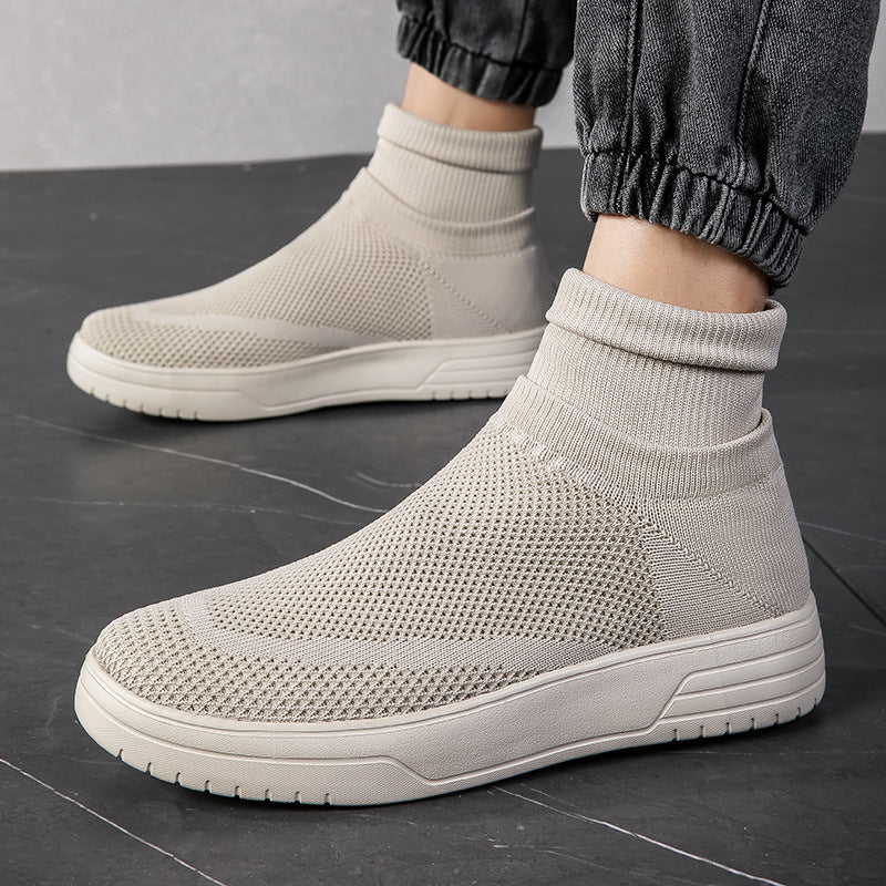 Damen Sportliche Stricksneaker mit elastischem Knöchelschutz und rutschfestem Profil EB