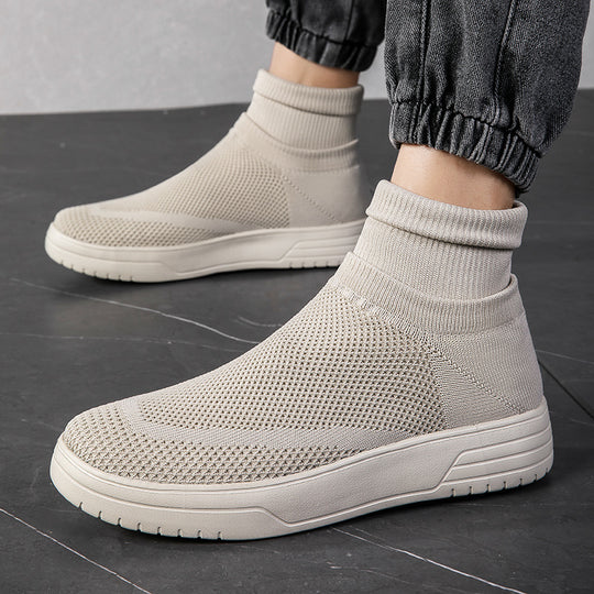 Damen Sportliche Stricksneaker mit elastischem Knöchelschutz und rutschfestem Profil EB