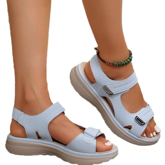 Damen Bequeme Freizeitsandalen mit verstellbaren Riemen und ergonomischer Sohle EB