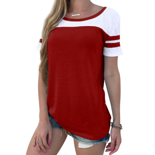 Damen Sportliches T-Shirt mit moderner Farbblockung und lässigem Schnitt EB