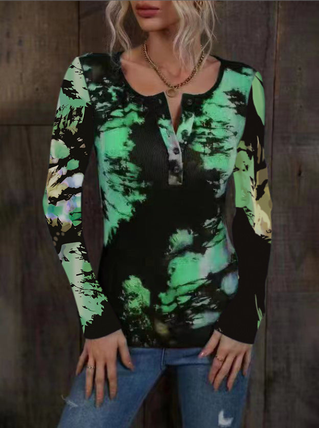 Damen Langarmshirt mit buntem Farbverlauf EB